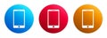 Smartphone icon premium trendy round button set Royalty Free Stock Photo