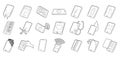 Smartphone icon set, outline style Royalty Free Stock Photo
