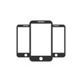 Smartphone icon. Set. Phone symbol. Vector illustration, flat design. Royalty Free Stock Photo