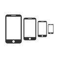 Smartphone icon. Set. Phone symbol Vector illustration flat Royalty Free Stock Photo