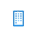 Smartphone icon vector blue monochrome color