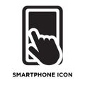 Smartphone icon vector isolated on white background, logo concept of Smartphone sign on transparent background, black filled Royalty Free Stock Photo