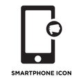 Smartphone icon vector isolated on white background, logo concept of Smartphone sign on transparent background, black filled Royalty Free Stock Photo