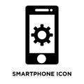 Smartphone icon vector isolated on white background, logo concept of Smartphone sign on transparent background, black filled Royalty Free Stock Photo