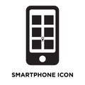 Smartphone icon vector isolated on white background, logo concept of Smartphone sign on transparent background, black filled Royalty Free Stock Photo