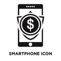 Smartphone icon vector isolated on white background, logo concept of Smartphone sign on transparent background, black filled Royalty Free Stock Photo