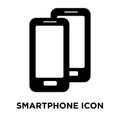 Smartphone icon vector isolated on white background, logo concept of Smartphone sign on transparent background, black filled Royalty Free Stock Photo