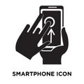 Smartphone icon vector isolated on white background, logo concept of Smartphone sign on transparent background, black filled Royalty Free Stock Photo