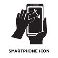 Smartphone icon vector isolated on white background, logo concept of Smartphone sign on transparent background, black filled Royalty Free Stock Photo