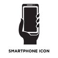 Smartphone icon vector isolated on white background, logo concept of Smartphone sign on transparent background, black filled Royalty Free Stock Photo