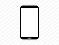 Smartphone icon with white background. Mobile display screen with black frame. Mockup of smart phone. New modern device Royalty Free Stock Photo