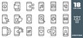 Smartphone Icons Pack. Phone icons. Paper work icons. Thin line icons set. Flat icon collection set. Simple vector