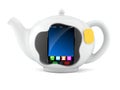 Smartphone inside teapot