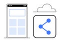 Mobile Interface and Cloud Connectivity Concept with Sharing Icon Royalty Free Stock Photo