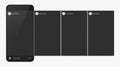Smartphone with interface carousel post on social network. Stories frame. Mockup of the mobile application on the screen Royalty Free Stock Photo