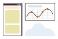 Smartphone Interface with Graph Analysis and Cloud Element for Data Visualization Concept Royalty Free Stock Photo