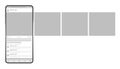 Smartphone interface post. Mock up with carousel interface post on social network. Social media mobile app page template