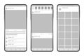 Smartphone interface post. Mock up with carousel interface post on social network. Social media mobile app page template