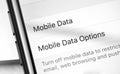 smartphone iPhone with Mobile Data Options Settings