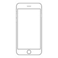 Smartphone iphone outline vector eps10.  Iphone mobile phone icon. Smartphone outline vector eps10 Royalty Free Stock Photo