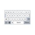 Smartphone keyboard, alphabet buttons vector illustration flat style.