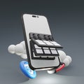 Smartphone with keyboard and cloud storage. Royalty Free Stock Photo