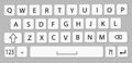 Smartphone keyboard, mobile phone keypad vector mockup. Keyboard