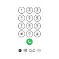 Smartphone keypad. Numbers with dial on phone screen for call. Cellphone with keyboard for mobile connection. Design of smart Royalty Free Stock Photo