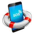 Smartphone and lifesaver buoy