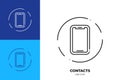 Smartphone line art vector icon. Outline symbol of modern phone Royalty Free Stock Photo