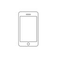 Smartphone line outline style vector, mobile phone sketch icon