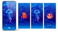 Smartphone lock screens with underwater animals