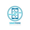 Smartphone logo design. Mobile phone concept sign. Vector illustration