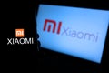 Smartphone with the logo of Xiaomi Inc., is a company dedicated Royalty Free Stock Photo