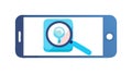Smartphone Magnifying Glass Icon, Mobile Search Function, vector design Generative AI Royalty Free Stock Photo