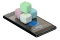 Smartphone and marshmallows Royalty Free Stock Photo