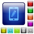 Smartphone memo color square buttons