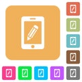 Smartphone memo rounded square flat icons