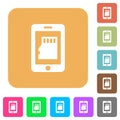 Smartphone memory rounded square flat icons Royalty Free Stock Photo