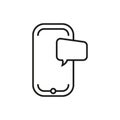 Smartphone message icon - editable stroke Royalty Free Stock Photo