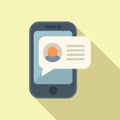 Smartphone message icon flat vector. Career glass