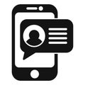 Smartphone message icon simple vector. Career glass