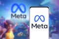 Smartphone with Meta logo or MetaVerse logo