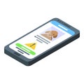 Smartphone microchip pet icon isometric vector. Online chip Royalty Free Stock Photo