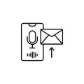 Smartphone, microphone, mail, arrow icon. Simple line, outline vector elements of voice assistant for ui and ux, website or mobile Royalty Free Stock Photo