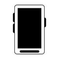 Smartphone mobile communicaiton technology isolated in black and white