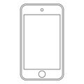 Smartphone mobile phone outline classic style icon.  Smartphone outline vector eps10 on white background. Royalty Free Stock Photo
