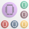 Smartphone mobile phone ringing or vibrating badge color set icon. Simple glyph, flat vector of web icons for ui and ux, website Royalty Free Stock Photo