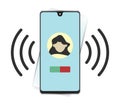 Smartphone or Mobile phone ringing or vibrating vector icons for apps and websites on a transparent background