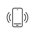 Smartphone / mobile phone vibrating or ringing flat vector icon